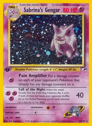 Sabrina's Gengar #14 Gym Heroes PSA 10