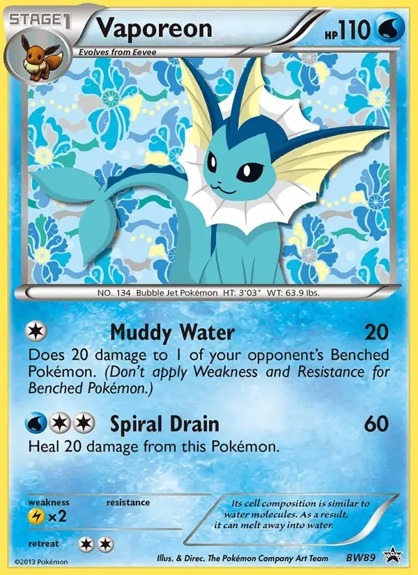 Vaporeon #BW89 BW Black Star Promos PSA 10