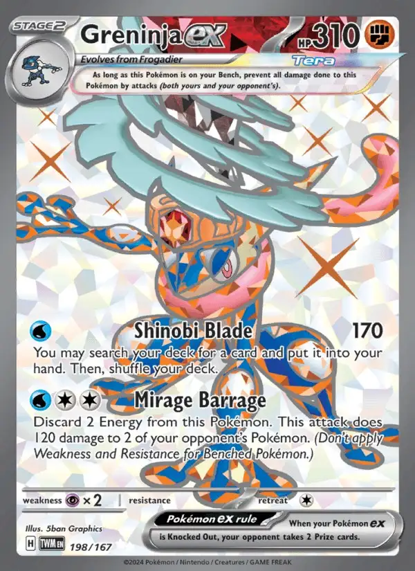 Greninja ex #198 Twilight Masquerade PSA 10
