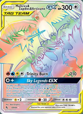 Moltres & Zapdos & Articuno GX #69 Hidden Fates PSA 10