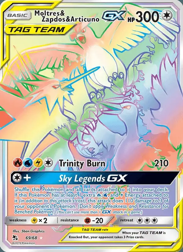 Moltres & Zapdos & Articuno GX #69 Hidden Fates PSA 10