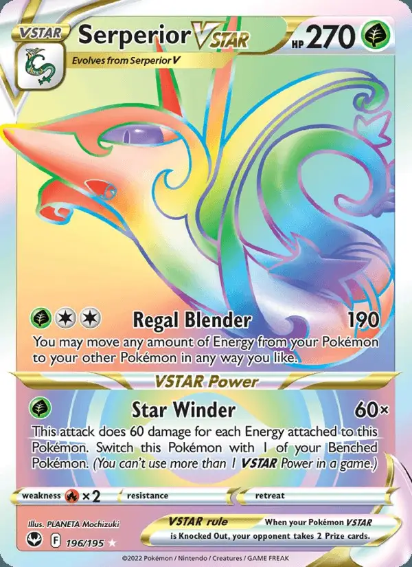 Serperior VSTAR #196 Silver Tempest PSA 10
