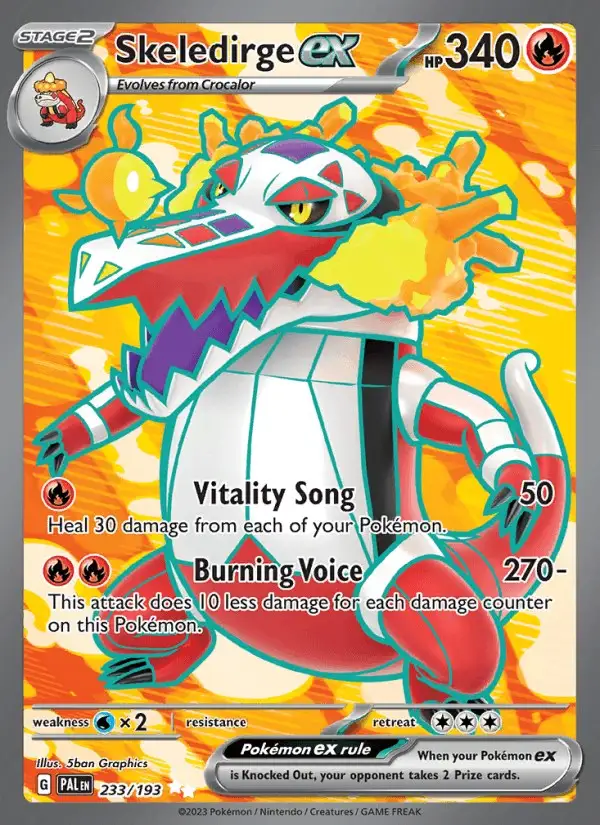 Skeledirge ex #233 Paldea Evolved PSA 10
