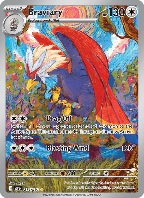 Braviary #214 Surging Sparks PSA 10