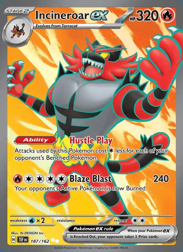 Incineroar ex #187 Temporal Forces PSA 10