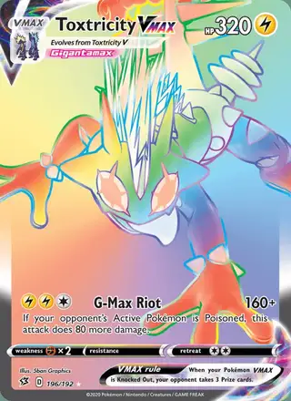 Toxtricity VMAX #196 Rebel Clash PSA 10