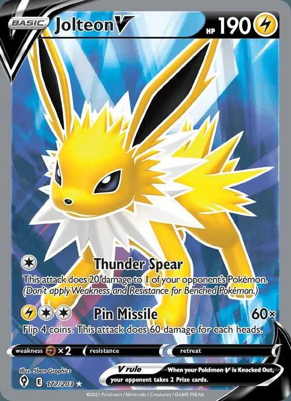 Jolteon V #177 Evolving Skies PSA 10