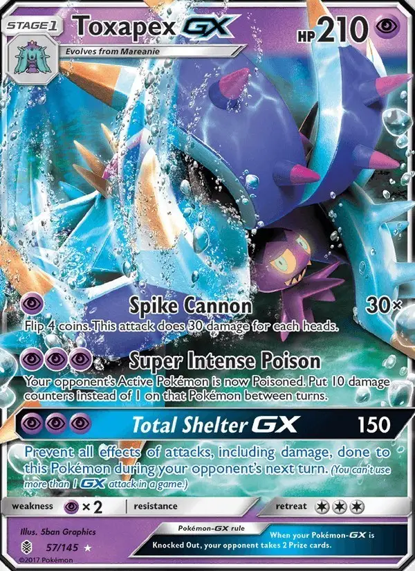 Toxapex GX #57 Guardians Rising PSA 10