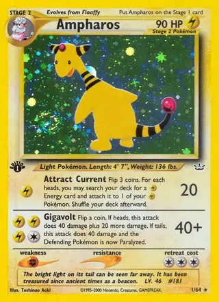 Ampharos #1 Neo Revelation PSA 10