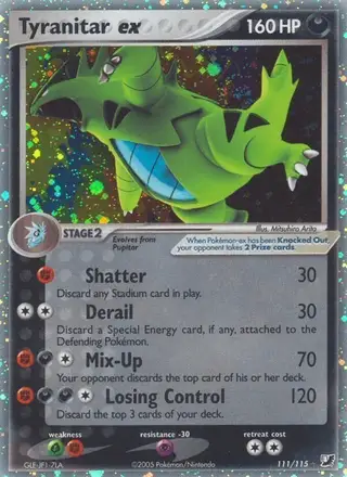 Tyranitar ex #111 Unseen Forces PSA 10