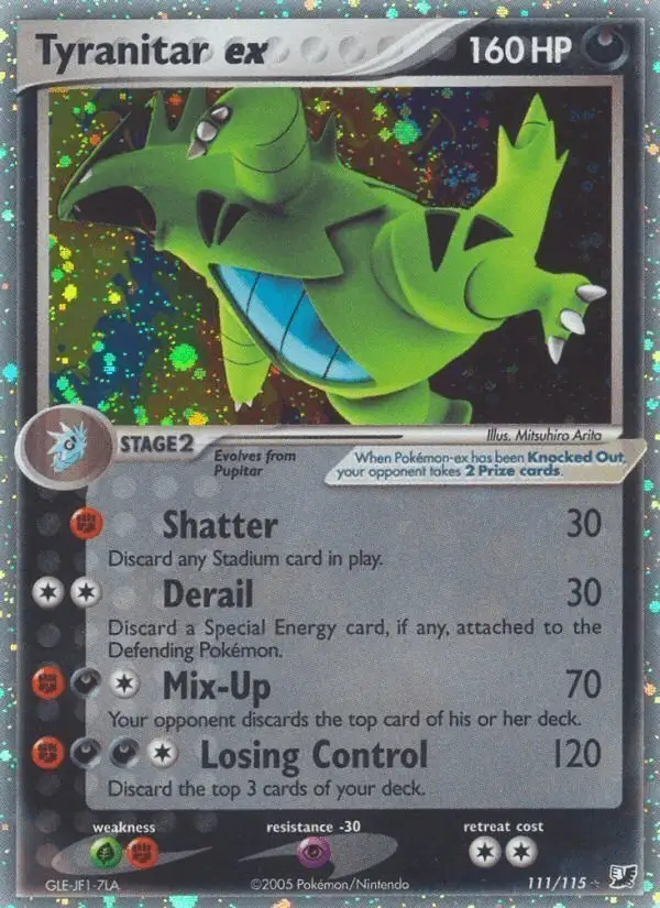 Tyranitar ex #111 Unseen Forces PSA 10