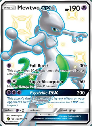 Mewtwo-GX #SV59 Hidden Fates Shiny Vault PSA 10