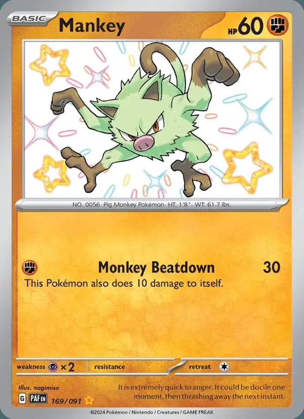 Mankey #169 Paldean Fates PSA 10