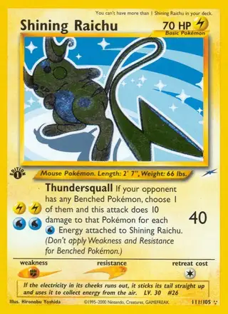 Shining Raichu #111 Neo Destiny PSA 10