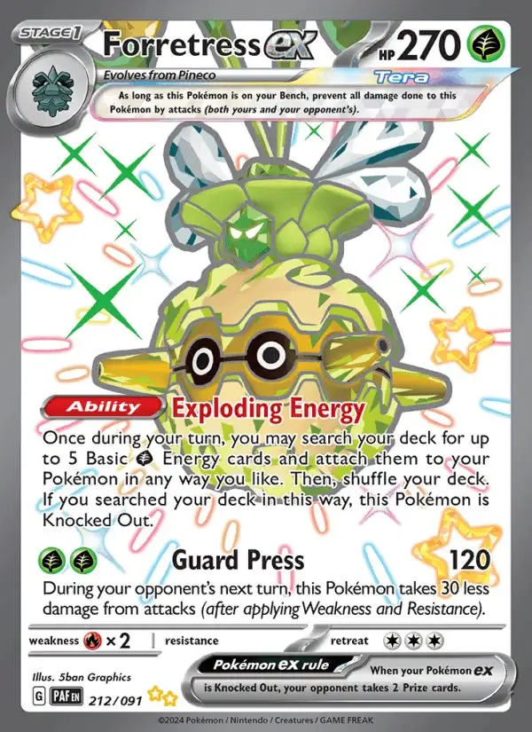 Forretress ex #212 Paldean Fates PSA 10