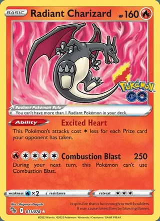 Radiant Charizard #011 Pokémon GO PSA 10