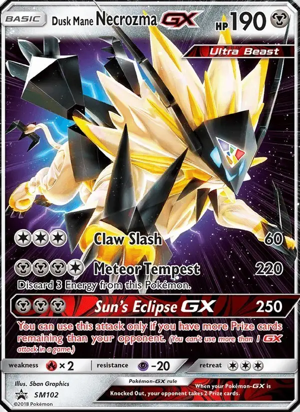 Dusk Mane Necrozma GX #SM102 SM Black Star Promos PSA 10