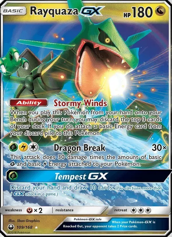 Rayquaza GX #109 Celestial Storm PSA 10
