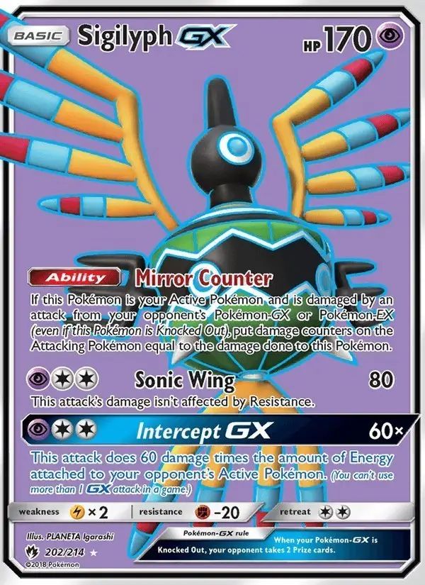 Sigilyph GX #202 Lost Thunder PSA 10