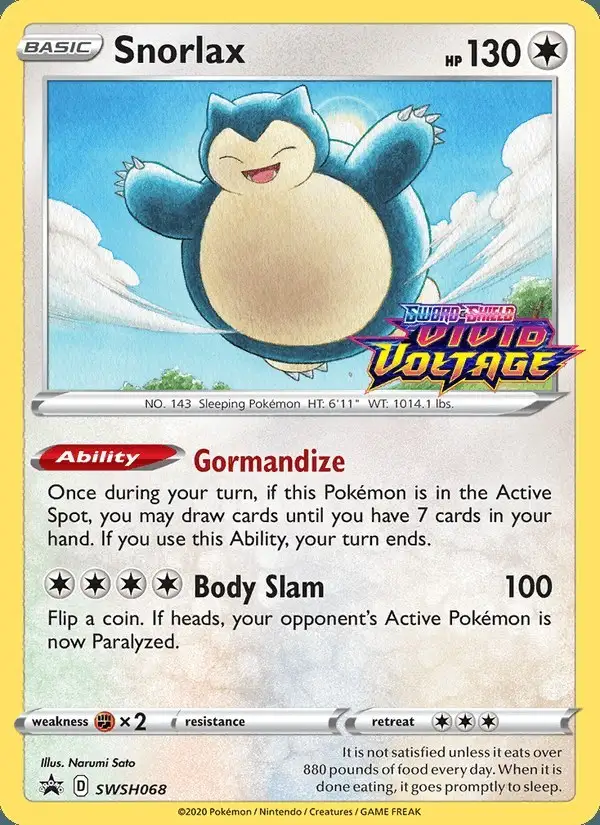 Snorlax #SWSH068 SWSH Black Star Promos PSA 10