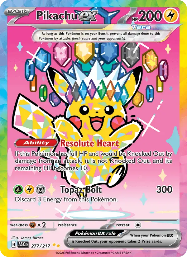 Pikachu ex #277 Ascended Heroes PSA 10