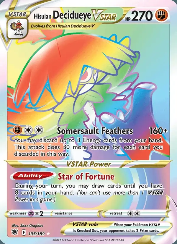 Hisuian Decidueye VSTAR #195 Astral Radiance PSA 10