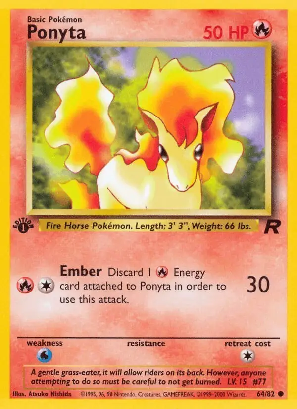 Ponyta #64 Team Rocket PSA 10