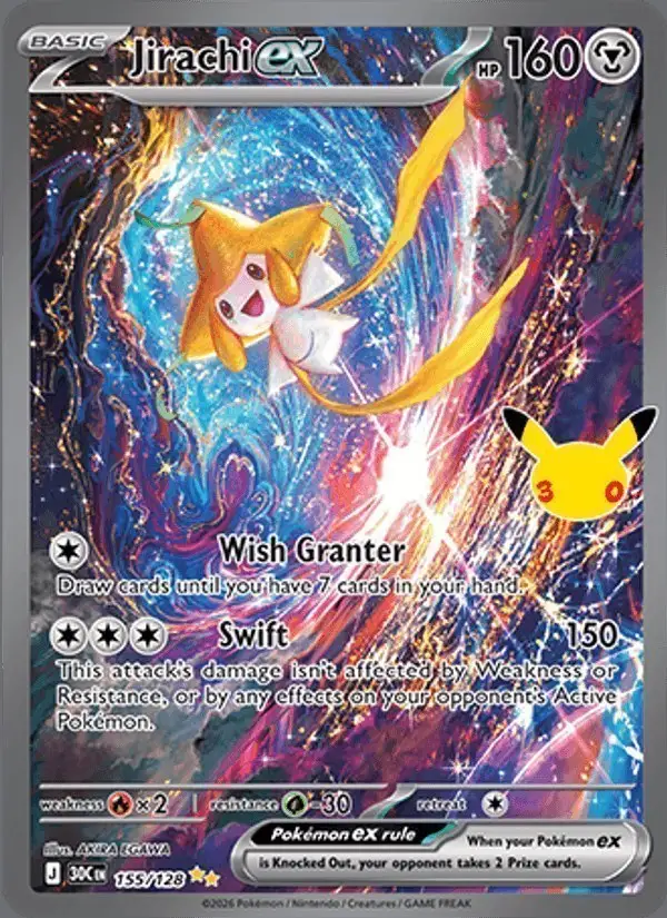 Jirachi ex #155 30th Celebration PSA 10