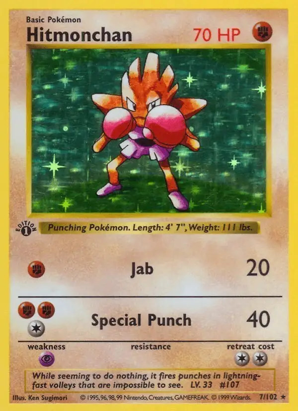 Hitmonchan #7 Base Set PSA 10