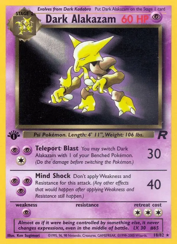 Dark Alakazam #18 Team Rocket PSA 10