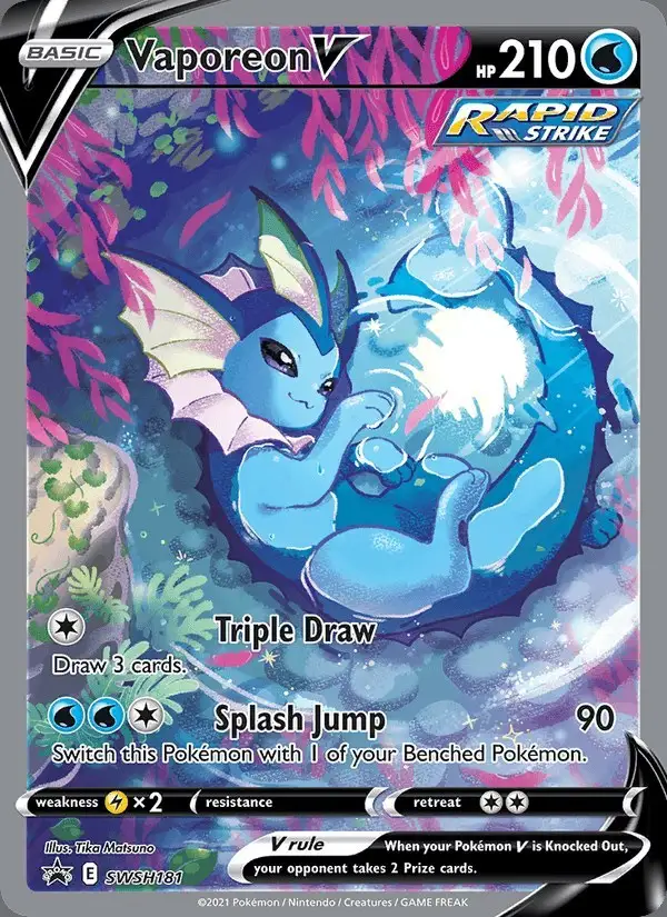 Vaporeon V #SWSH181 SWSH Black Star Promos PSA 10