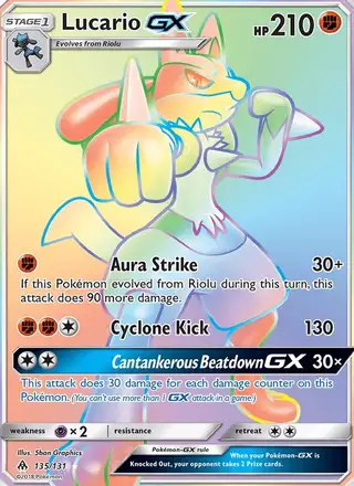 Lucario GX #135 Forbidden Light PSA 10