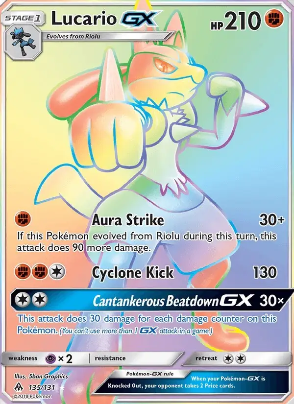 Lucario GX #135 Forbidden Light PSA 10