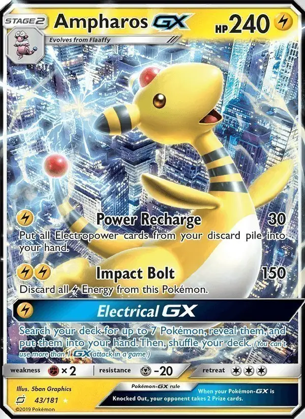 Ampharos GX #43 Team Up PSA 10