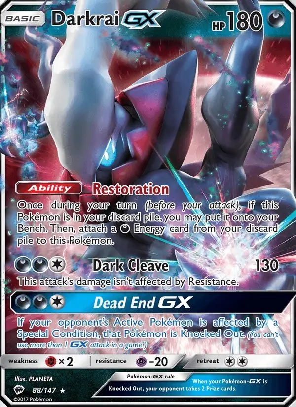 Darkrai GX #88 Burning Shadows PSA 10
