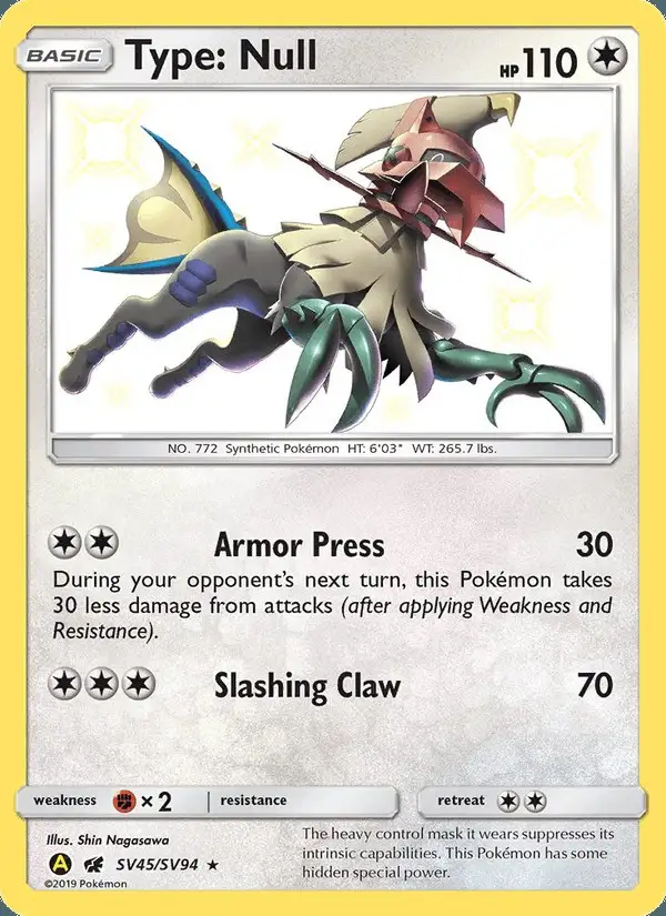 Type: Null #SV45 Hidden Fates Shiny Vault PSA 10