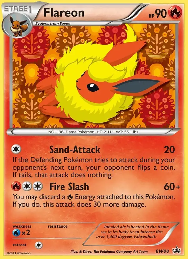Flareon #BW88 BW Black Star Promos PSA 10