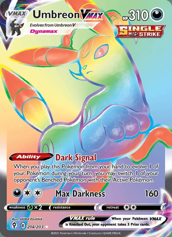 Umbreon VMAX #214 Evolving Skies PSA 10