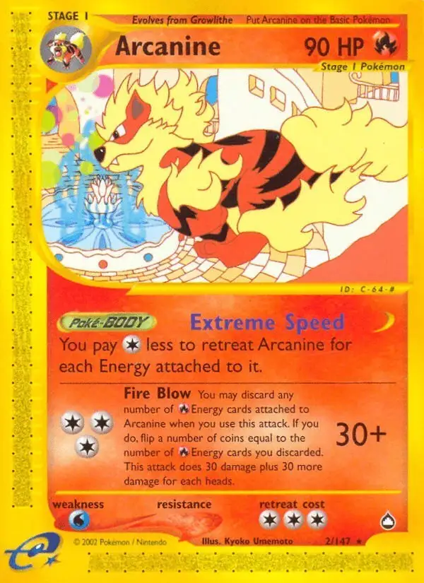 Arcanine #2 Aquapolis PSA 10