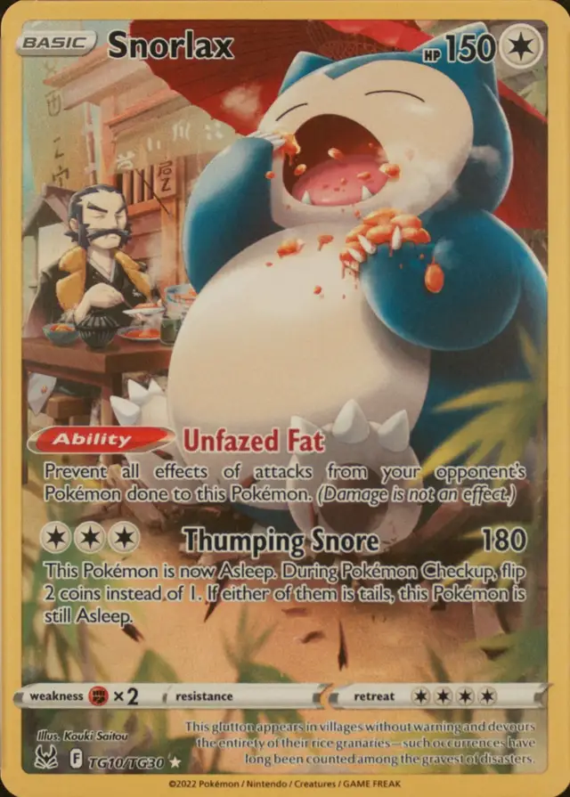 Snorlax (Full Art) #TG10 Lost Origin PSA 10