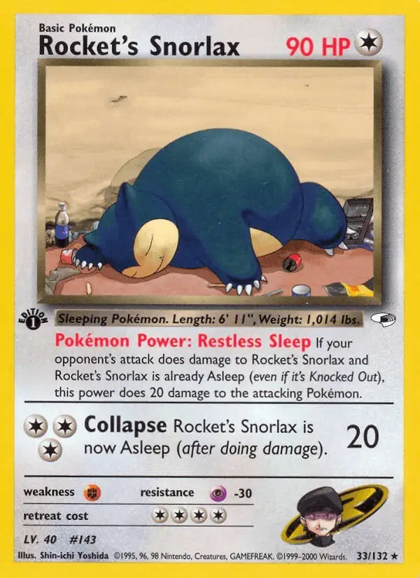 Rocket's Snorlax #33 Gym Heroes PSA 10