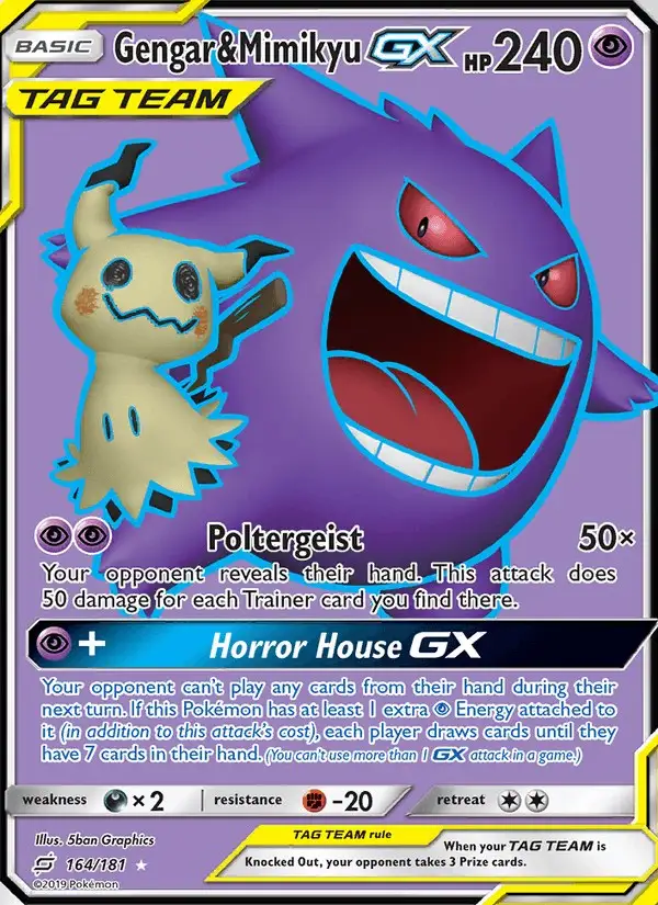 Gengar & Mimikyu GX #164 Team Up PSA 10