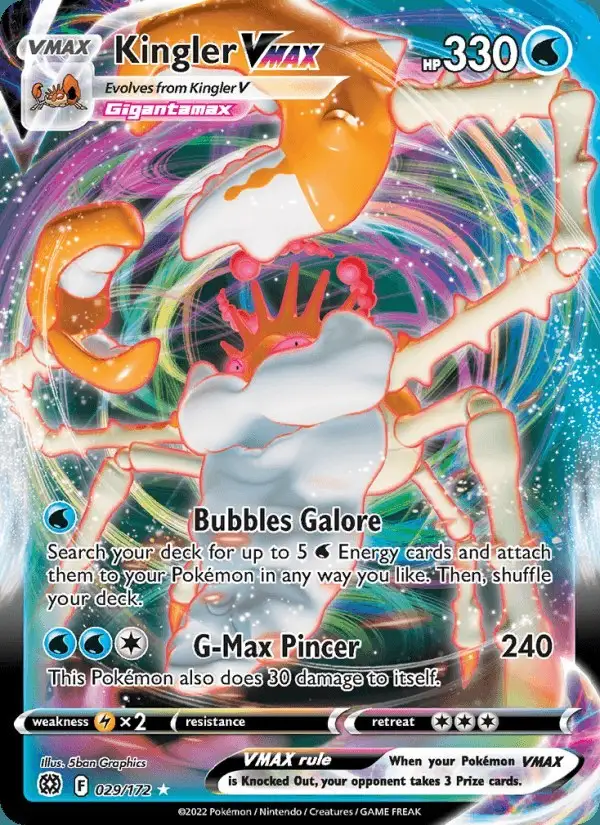 Kingler VMAX #029 Brilliant Stars PSA 10
