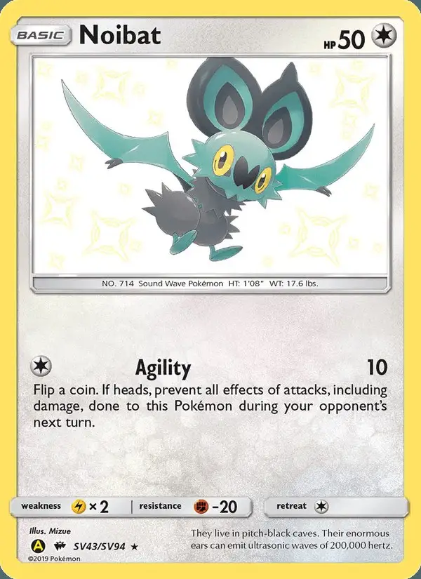 Noibat #SV43 Hidden Fates Shiny Vault PSA 10