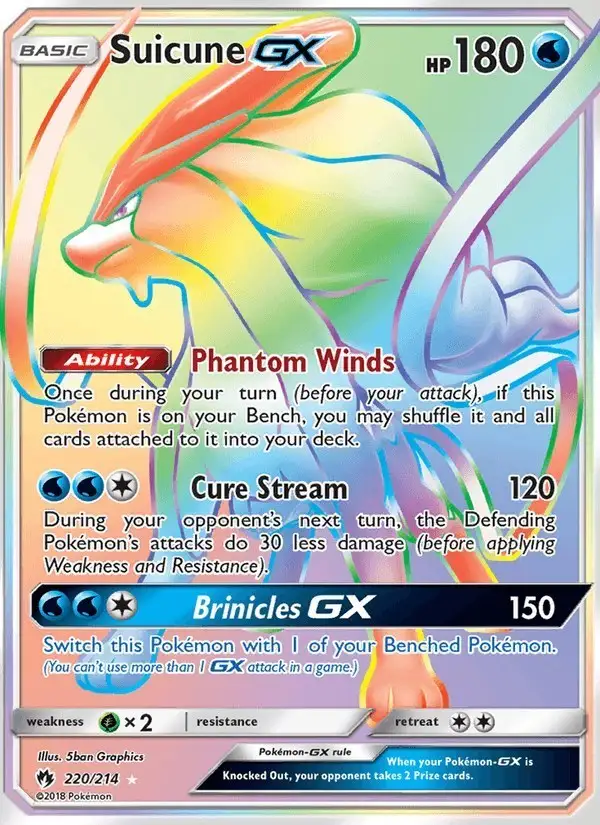 Suicune GX #220 Lost Thunder PSA 10