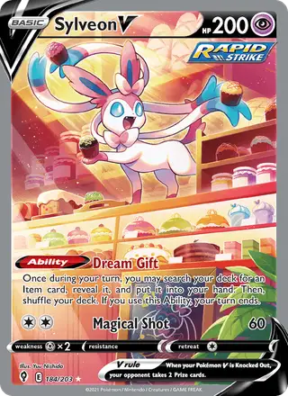 Sylveon V (Full Art) #184 Evolving Skies PSA 10