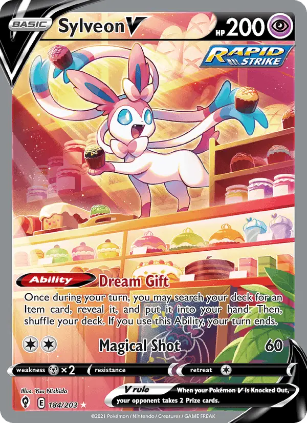 Sylveon V (Full Art) #184 Evolving Skies PSA 10