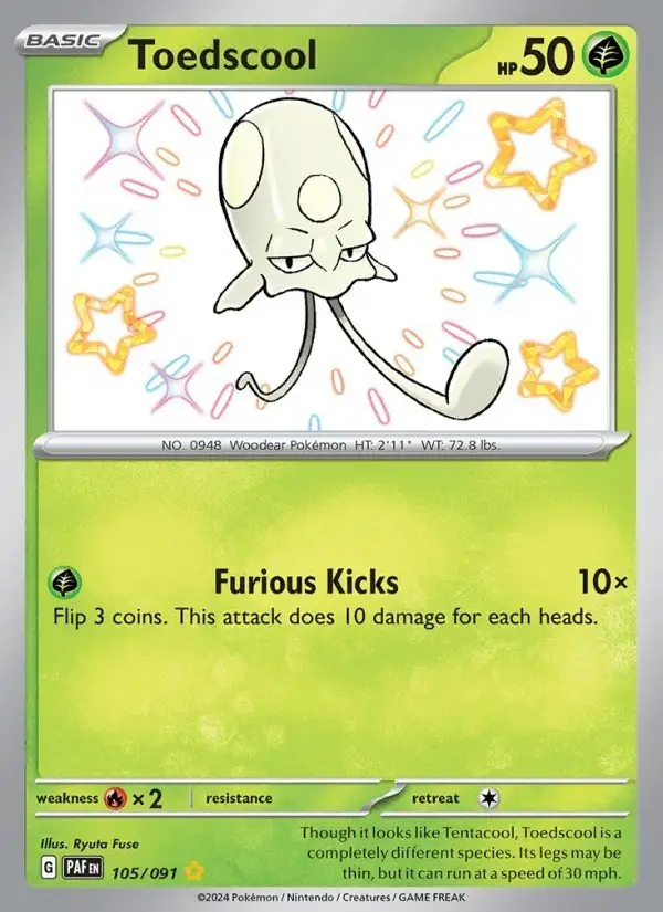 Toedscool #105 Paldean Fates PSA 10