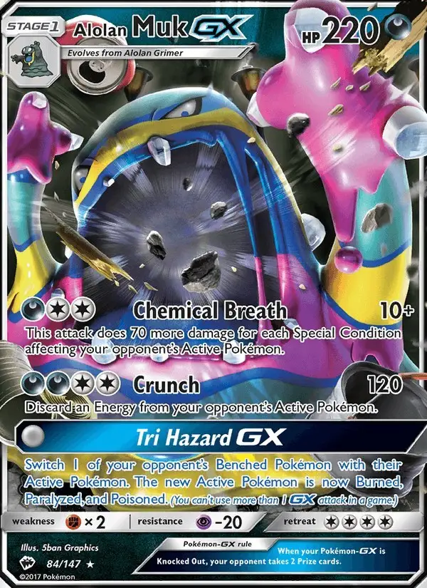 Alolan Muk GX #84 Burning Shadows PSA 10