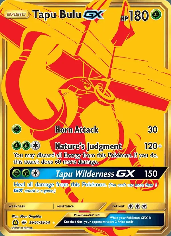 Tapu Bulu-GX #SV91 Hidden Fates Shiny Vault PSA 10